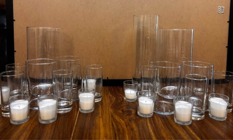 Wedding Glass Vases and Candles - photo 3