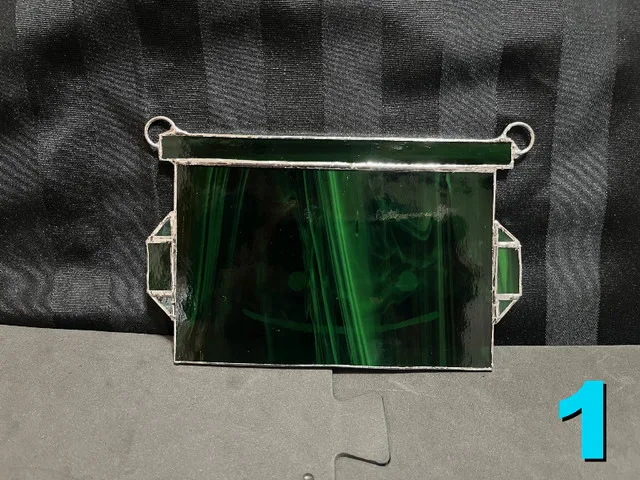 Handmade Stained Glass Three Silly Smiling Dumpsters image indicator(3)