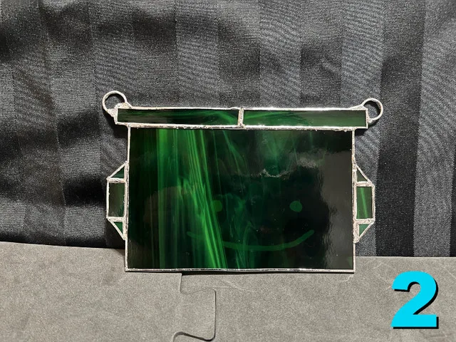 Handmade Stained Glass Three Silly Smiling Dumpsters image indicator(6)