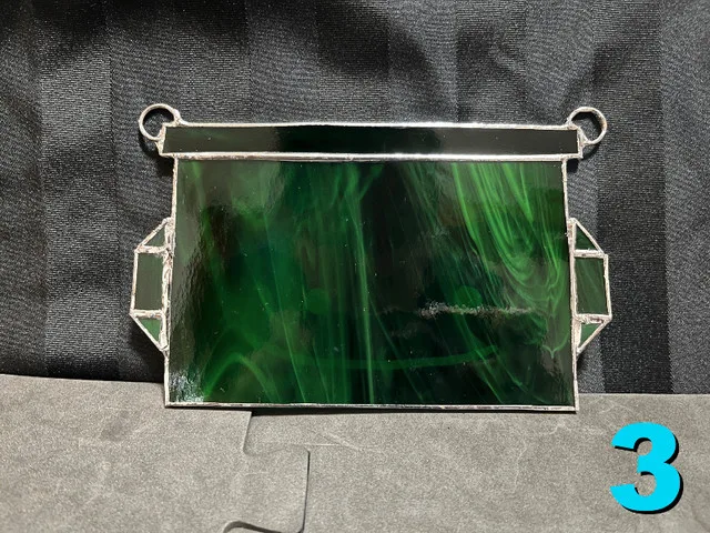 Handmade Stained Glass Three Silly Smiling Dumpsters image indicator(9)