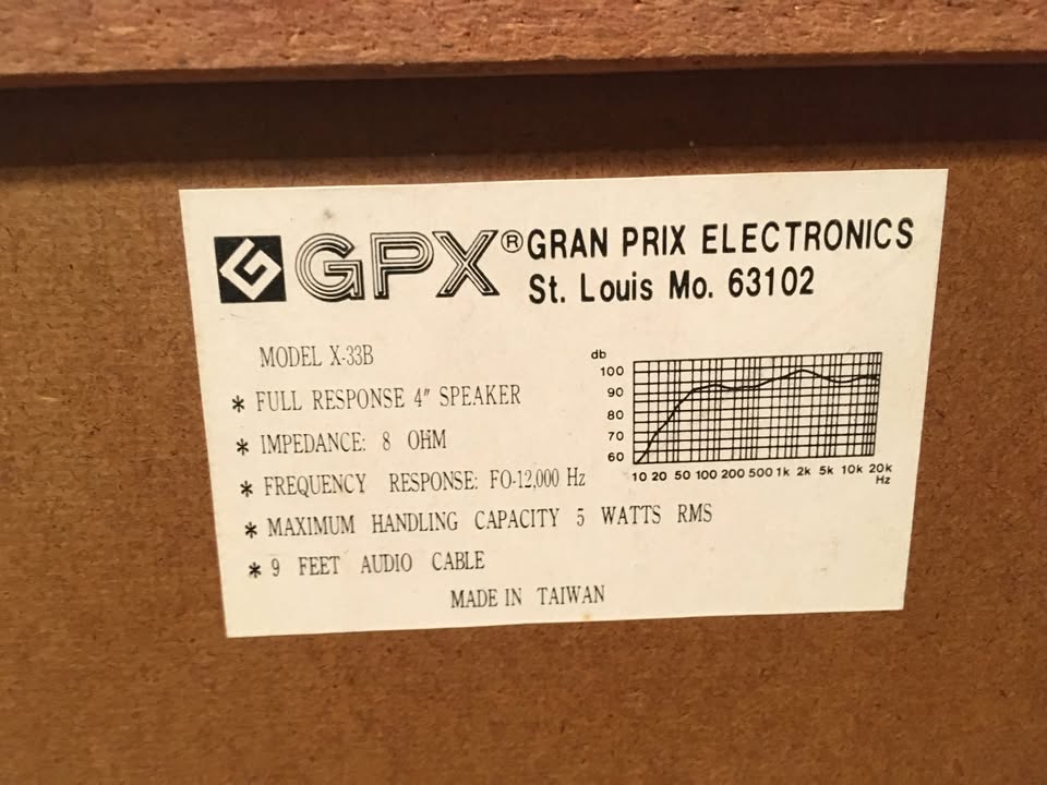 PAIR OF GPX X-33B SPEAKERS FULL RESPONSE 4" SPEAKER NOT TESTED - photo 3