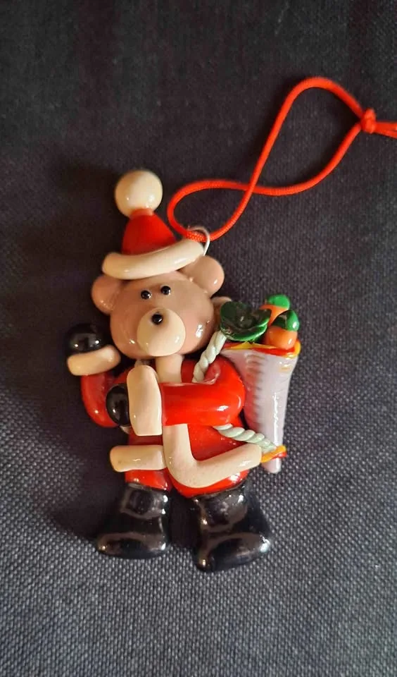 Vintage Christmas Bear Festive Holiday Ornaments thumbnail