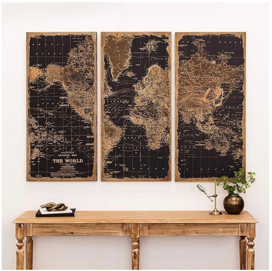 World Map Wall Decor (Set of 3) w/ delivery in Brooklyn - photo 3