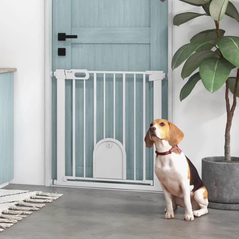 30"-32" Extra Wide Pet Gate Barrier with Small Door - photo 2