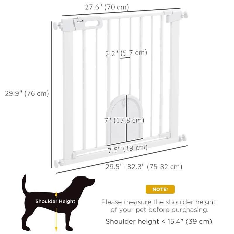 30"-32" Extra Wide Pet Gate Barrier with Small Door - photo 3