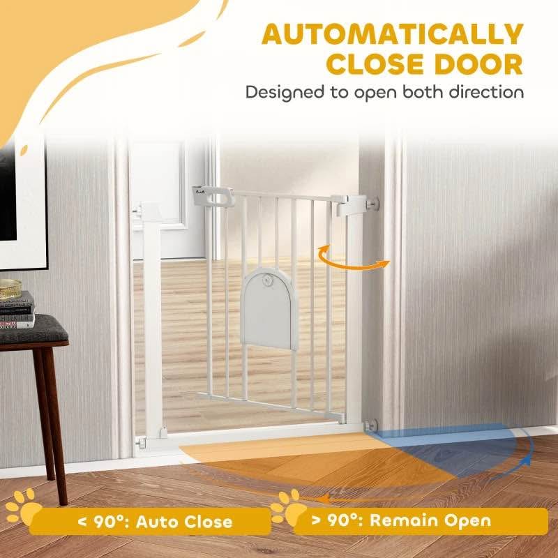 30"-32" Extra Wide Pet Gate Barrier with Small Door - photo 4