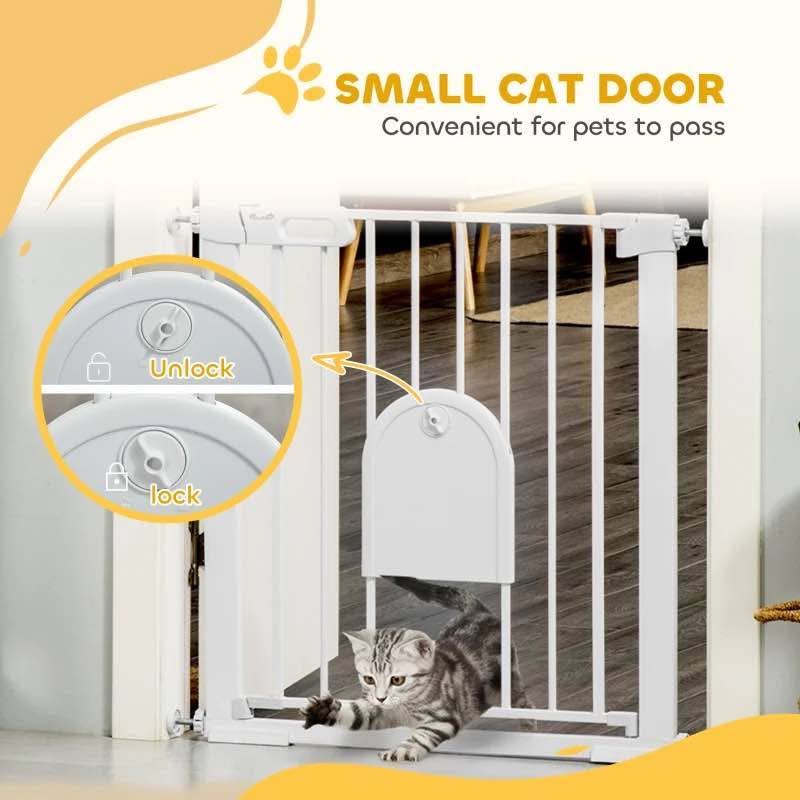 30"-32" Extra Wide Pet Gate Barrier with Small Door - photo 5