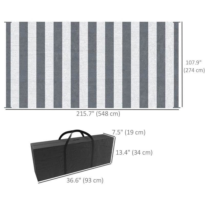 RV Rug, Patio Floor Mat, 9' x18' Plastic Straw Rug - photo 3