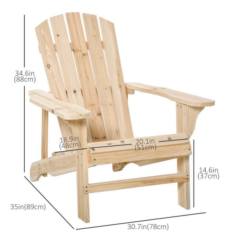 Wood Adirondack Chair, Outdoor Patio Muskoka Chair - photo 5