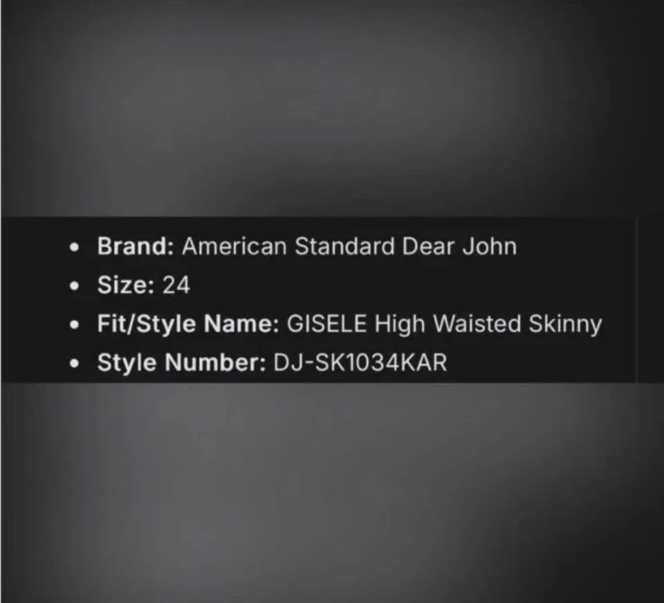 $274 Dear John Women's Gisele Jeans size 24 Karma image indicator(9)