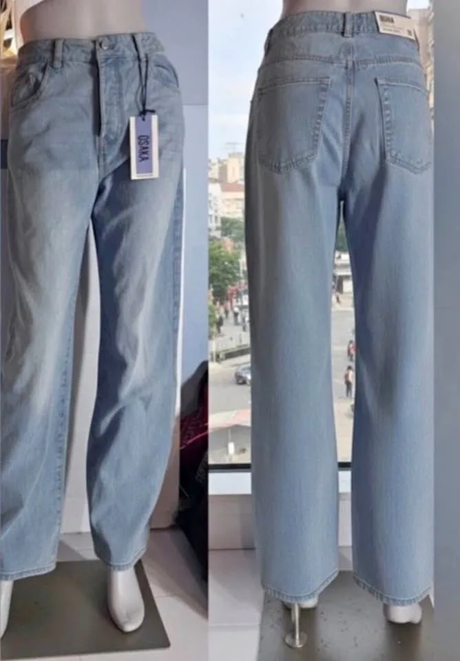 New Refuge Denim OSAKA Blue Jeans Wide Leg High Rise sz 3/7 thumbnail