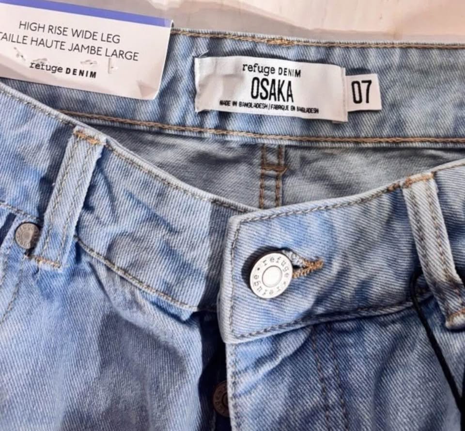 New Refuge Denim OSAKA Blue Jeans Wide Leg High Rise sz 3/7 - photo 4
