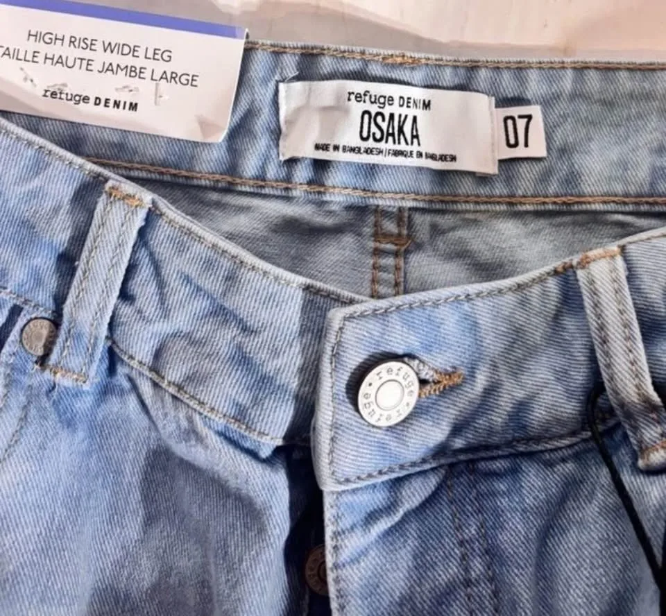 New Refuge Denim OSAKA Blue Jeans Wide Leg High Rise sz 3/7 image indicator(4)