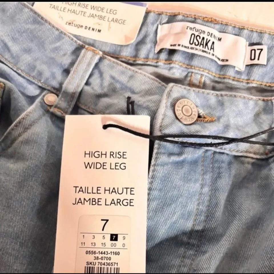 New Refuge Denim OSAKA Blue Jeans Wide Leg High Rise sz 3/7 image indicator(5)