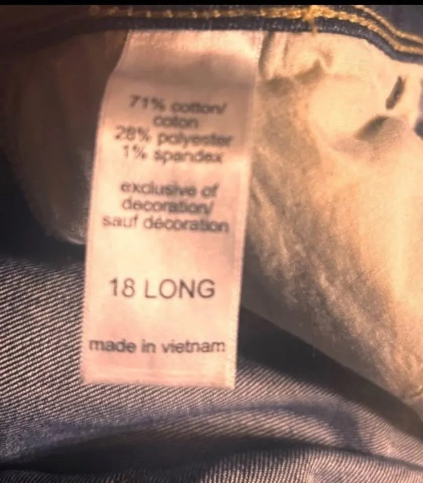 Maurices Dark Blue Denim Jeans size 18 Long waist 37" or 94cm image indicator(2)