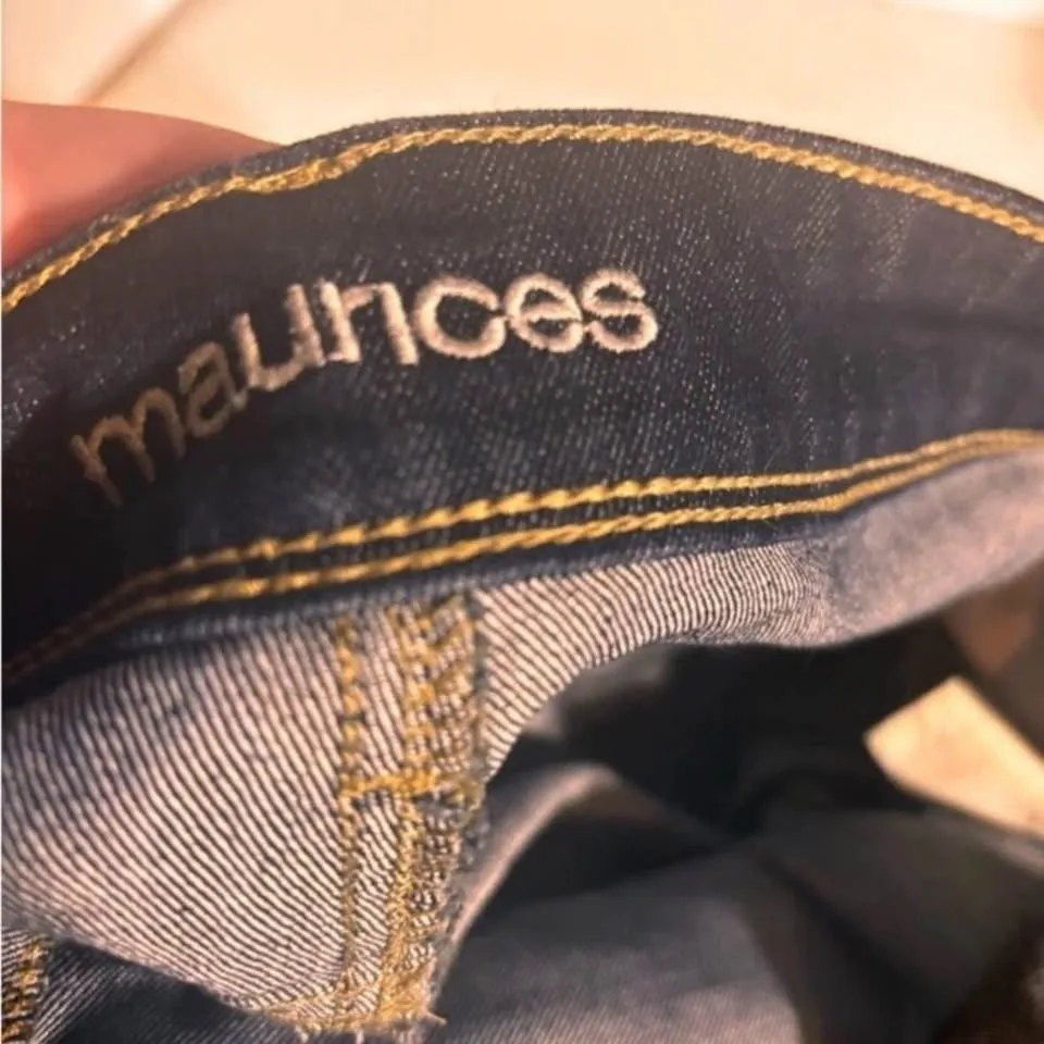 Maurices Dark Blue Denim Jeans size 18 Long waist 37" or 94cm image indicator(4)