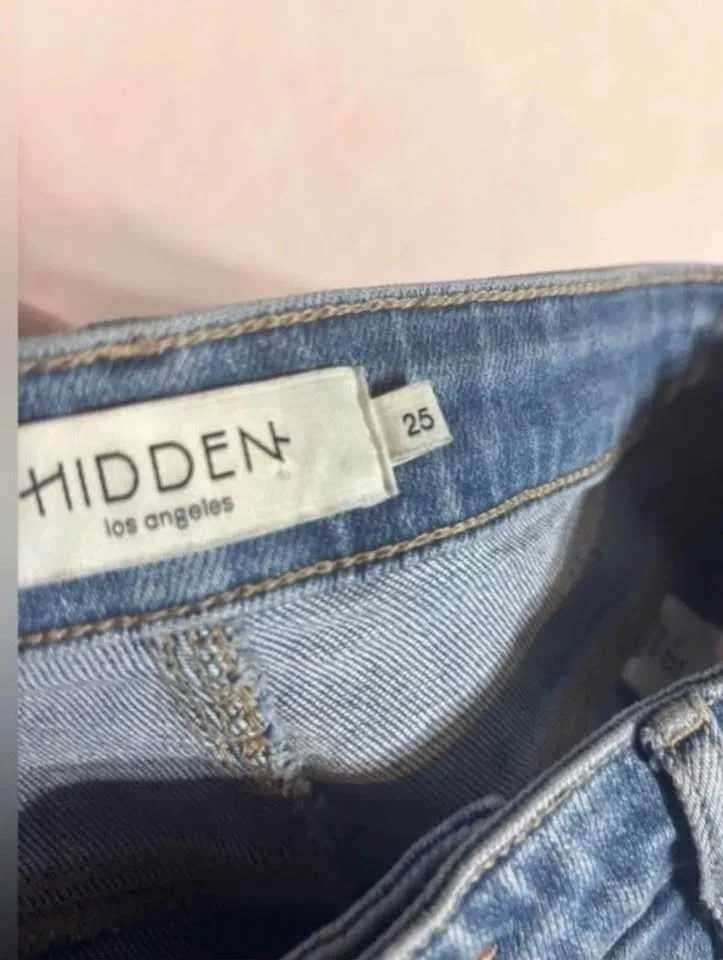 $189 HIDDEN Wide Leg Light Blue Jeans size 25 New image indicator(5)