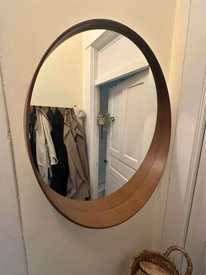 Walnut Stockholm mirror 80cm thumbnail