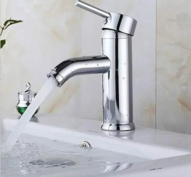 New in box chrome modern bathroom faucet with mount plate thumbnail