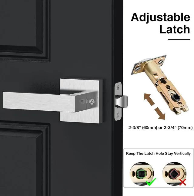 New in box Modern Exterior Door Handle with Passage Door Lever image indicator(2)