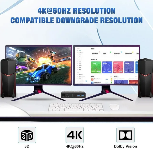 Brand new audio video processor control two computers thumbnail