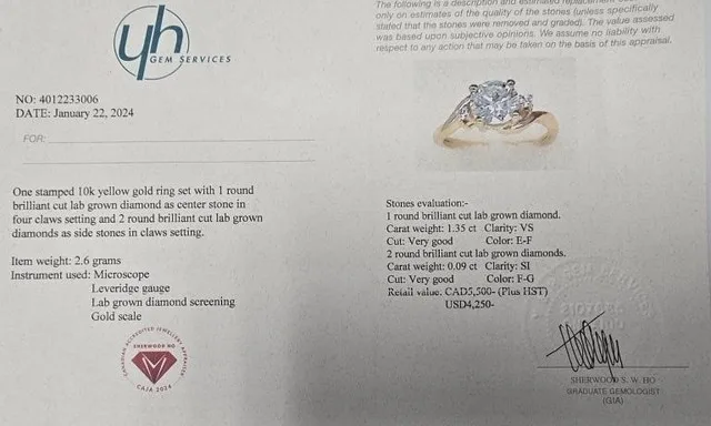 $5500 10K Gold Diamond Ring New with Papers image indicator(3)