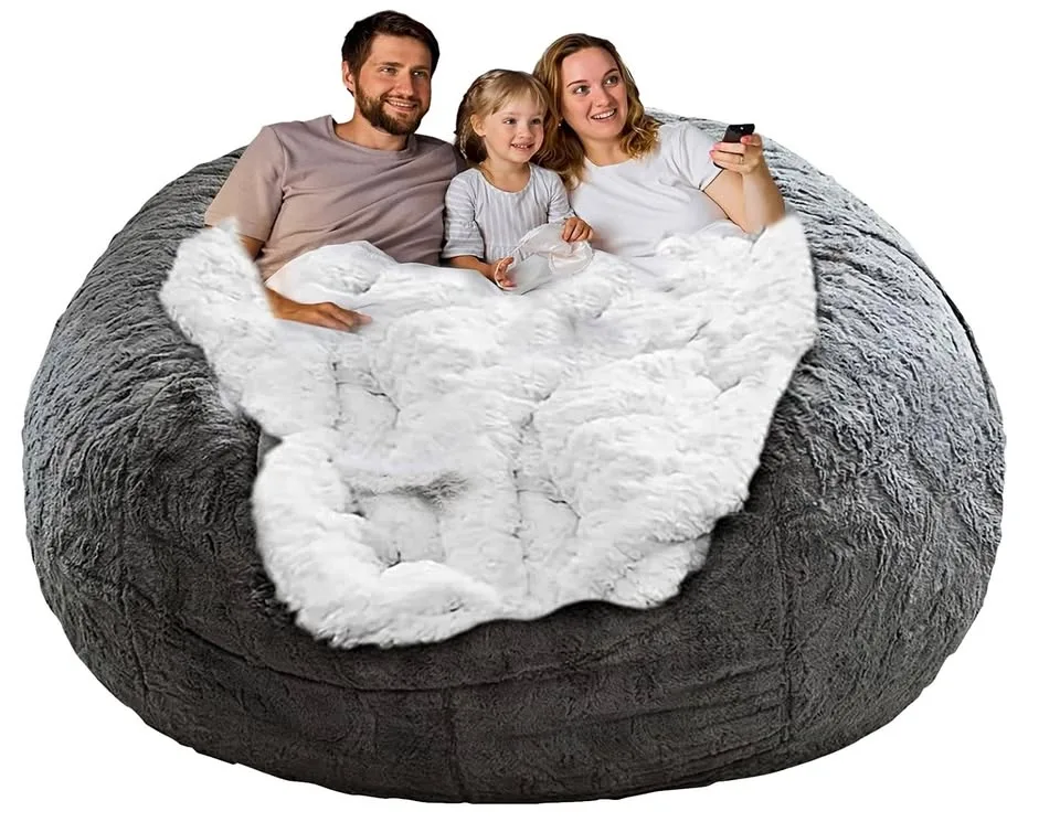 NEW 6 foot Bean Bag Chair Cover - Dark Grey