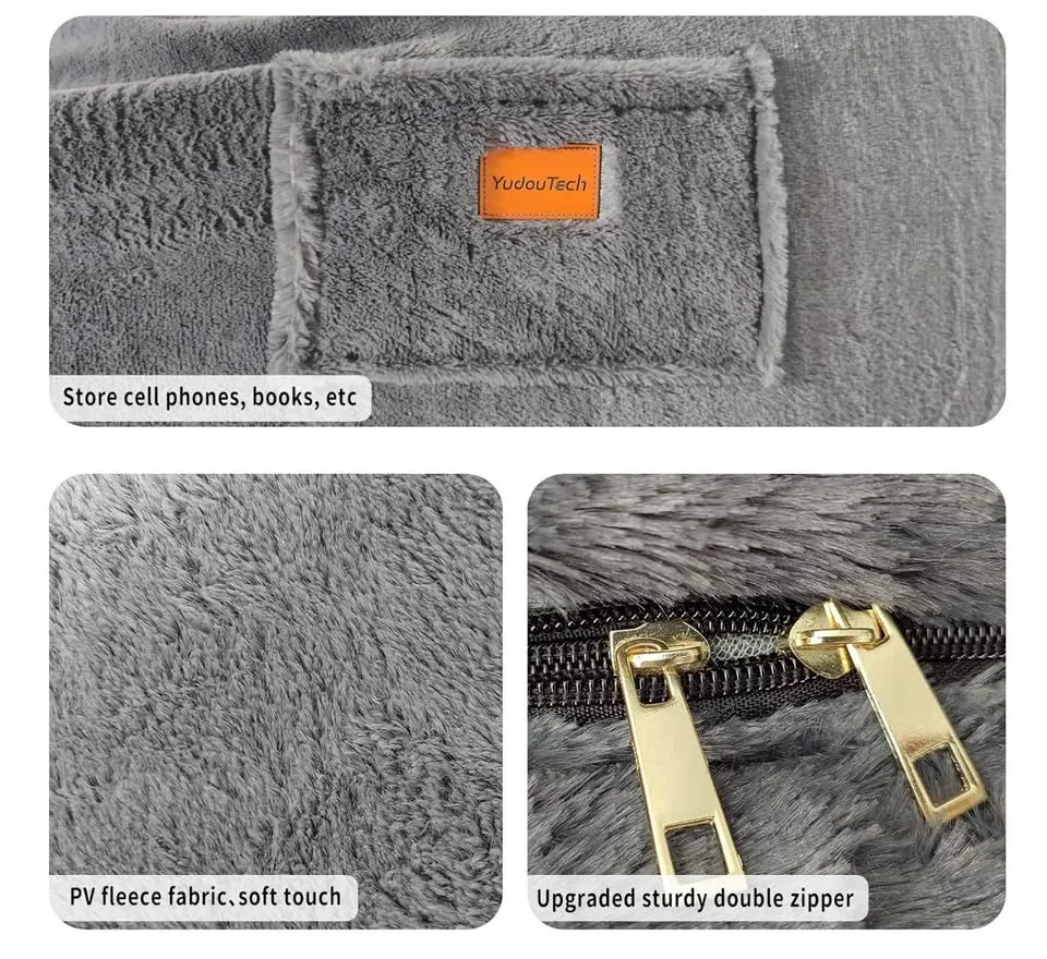 NEW 6 foot Bean Bag Chair Cover - Dark Grey image indicator(2)