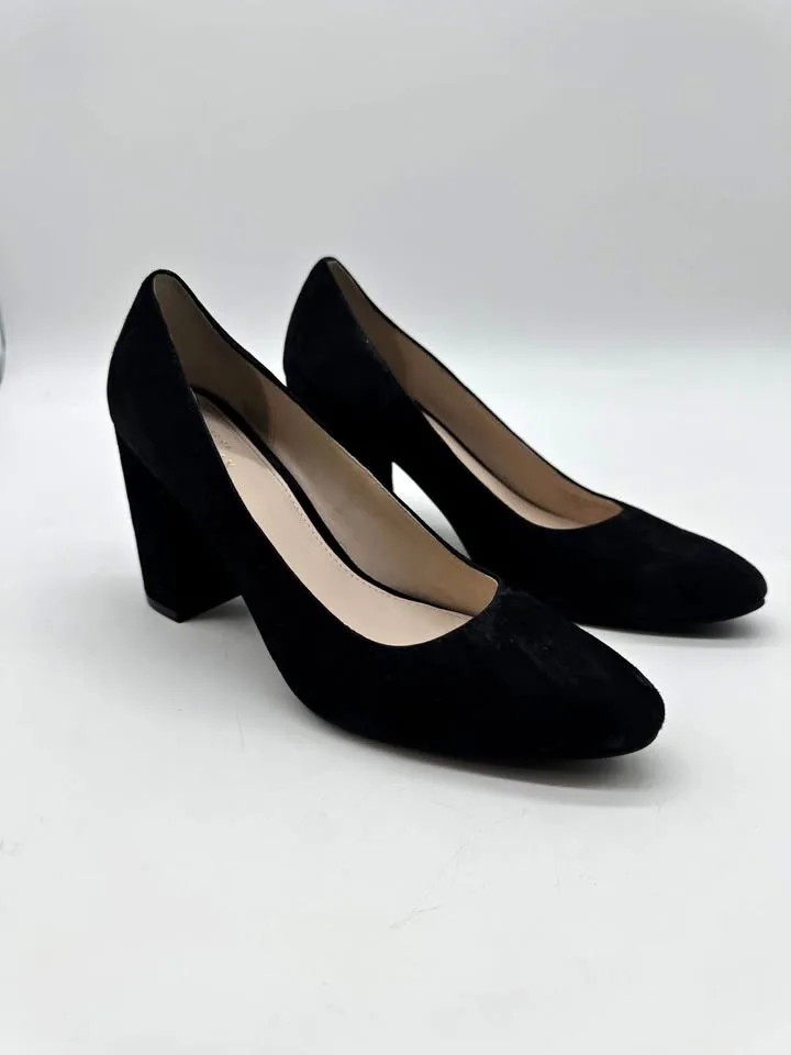 Cole Haan Black Suede Block Heels – Size 7.5B thumbnail