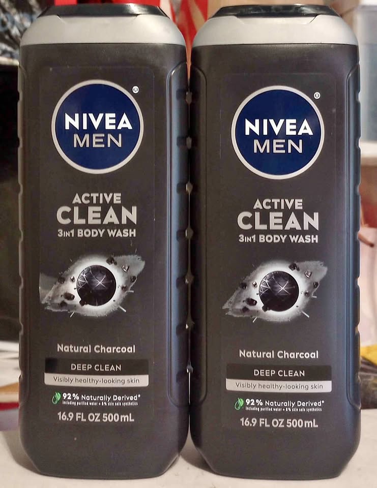 Nivea Men Natural Charcoal Body Wash - 2-pack
