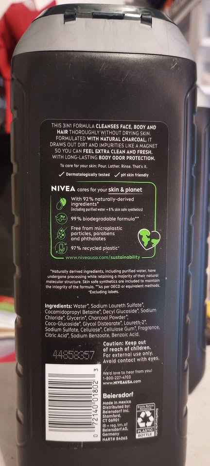 Nivea Men Natural Charcoal Body Wash - 2-pack - photo 3