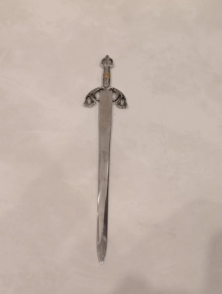 Vintage Ornate Metal Sword Letter Opener image indicator(5)