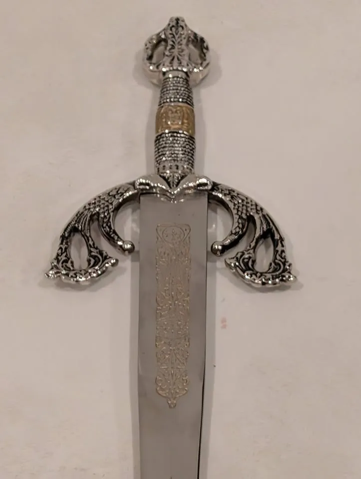 Vintage Ornate Metal Sword Letter Opener image indicator(7)