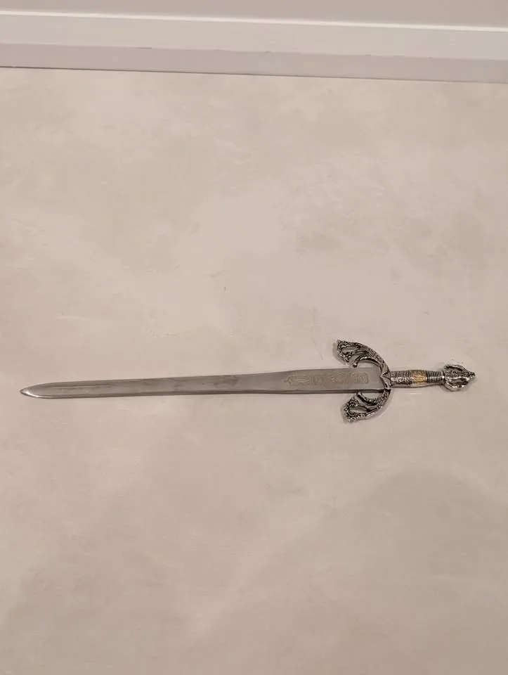 Vintage Ornate Metal Sword Letter Opener image indicator(8)