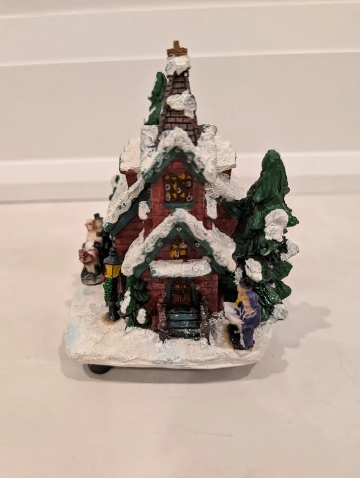 Bouclair Christmas Village Church Battery Powered- works thumbnail