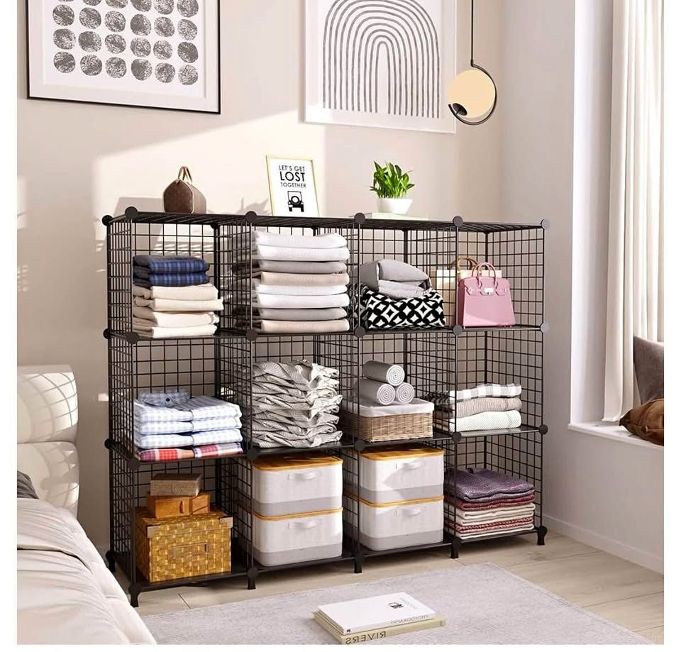 Wire Storage Cubes Closet Shelves Organizer 12 Cube