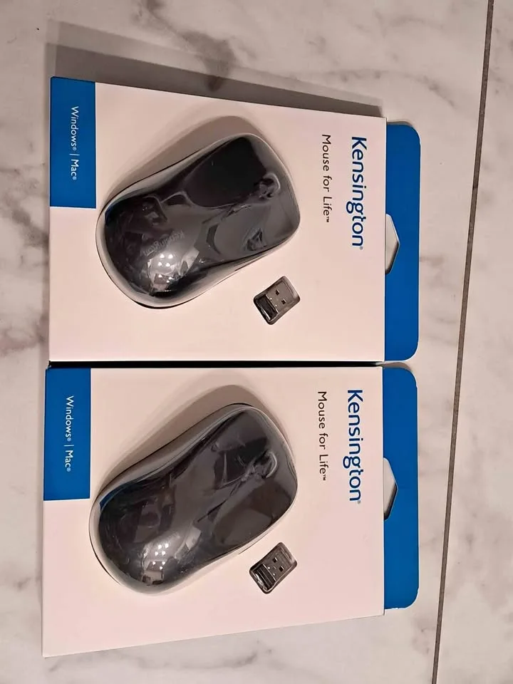 Two Kesington brand new $15 each wireless mice. Windows/Mac thumbnail