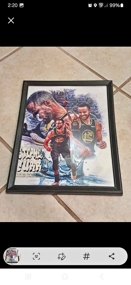 Stephen Curry print in frame thumbnail