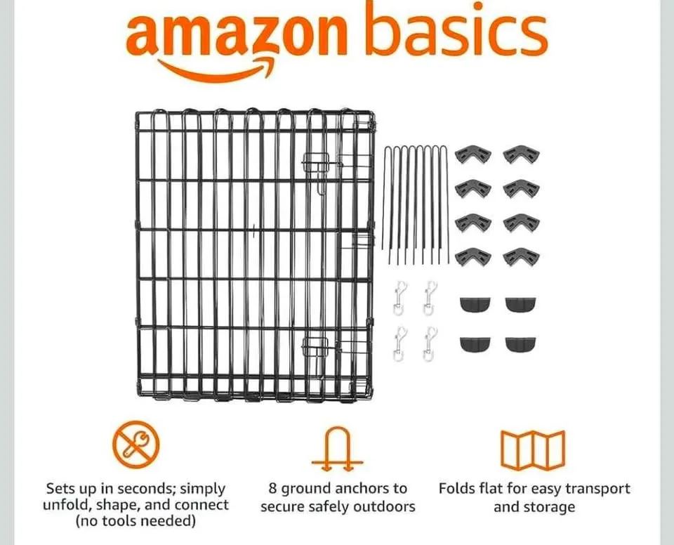 Amazon Basics Foldable Metal Pet Playpen - 30-Inch - New image indicator(6)