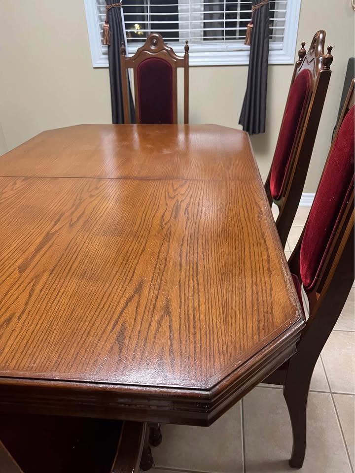 Antique Solid Wood Dining Set (6 chairs) - photo 3