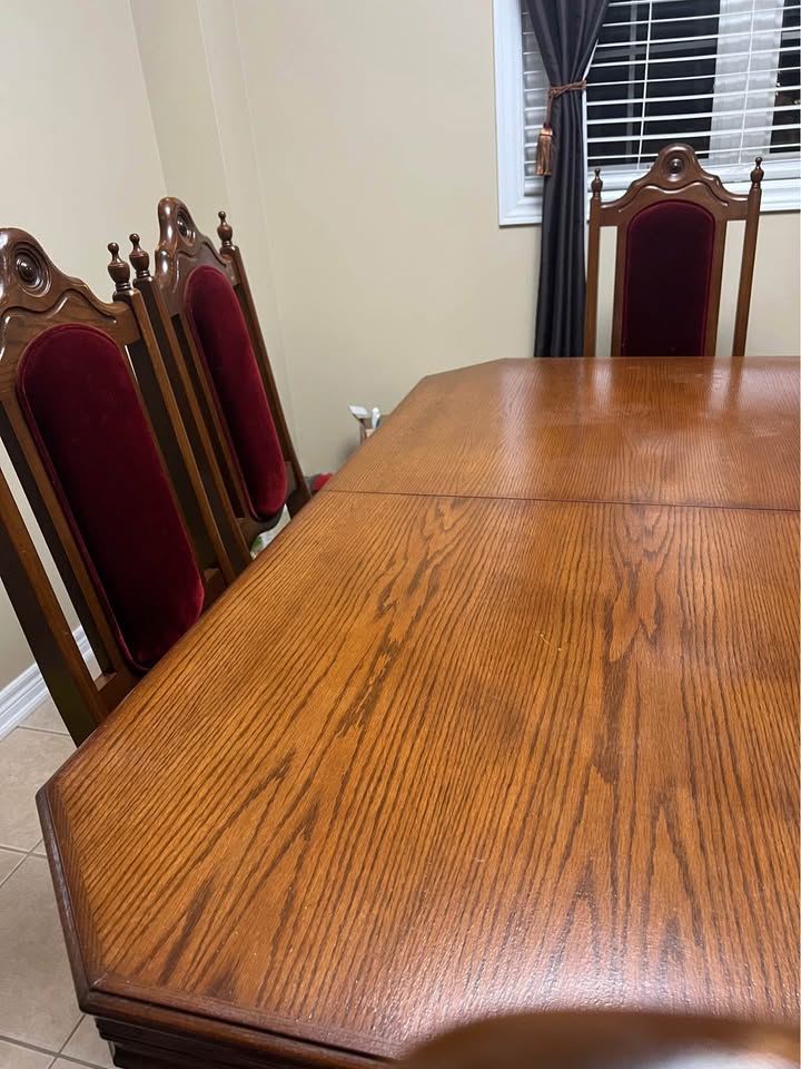 Antique Solid Wood Dining Set (6 chairs) - photo 4