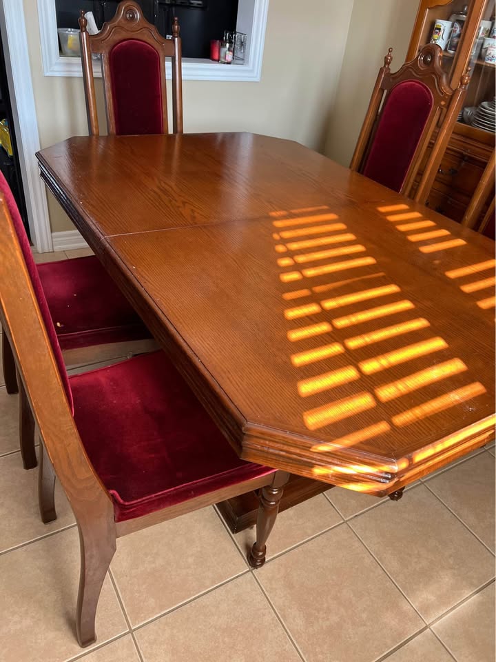 Antique Solid Wood Dining Set (6 chairs) - photo 5