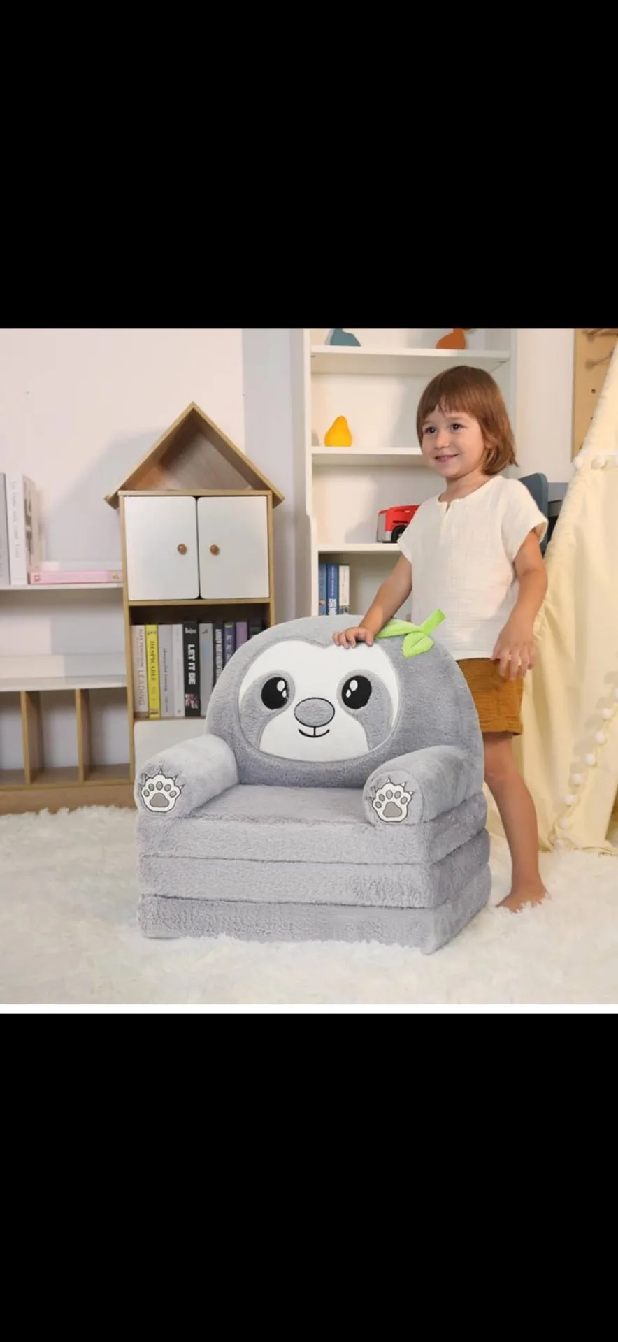 Toddler- plush sloth Chair (sofa). thumbnail