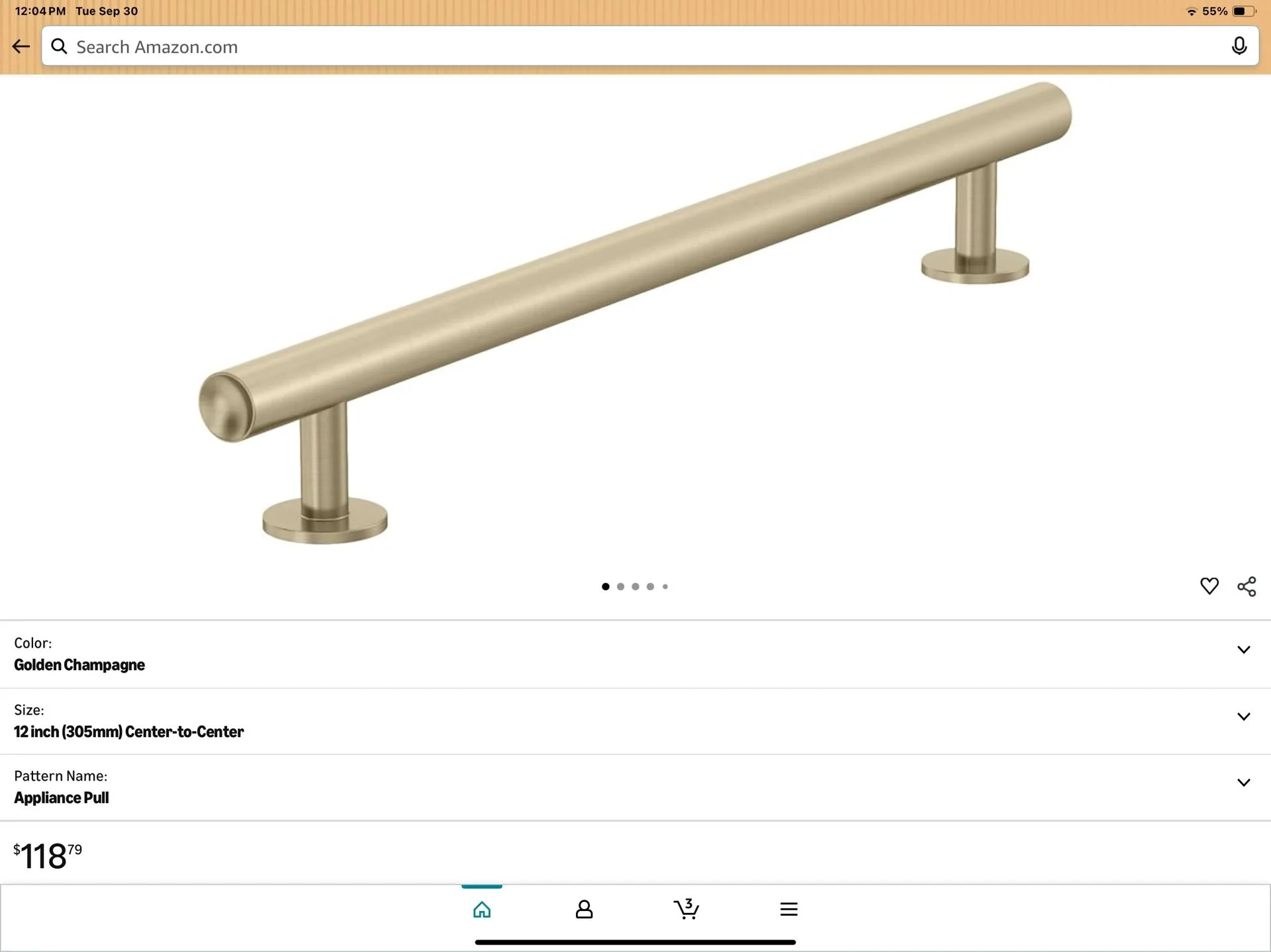 Cabinet Handle - 15’’ - 1 Piece -solid / heavy thumbnail