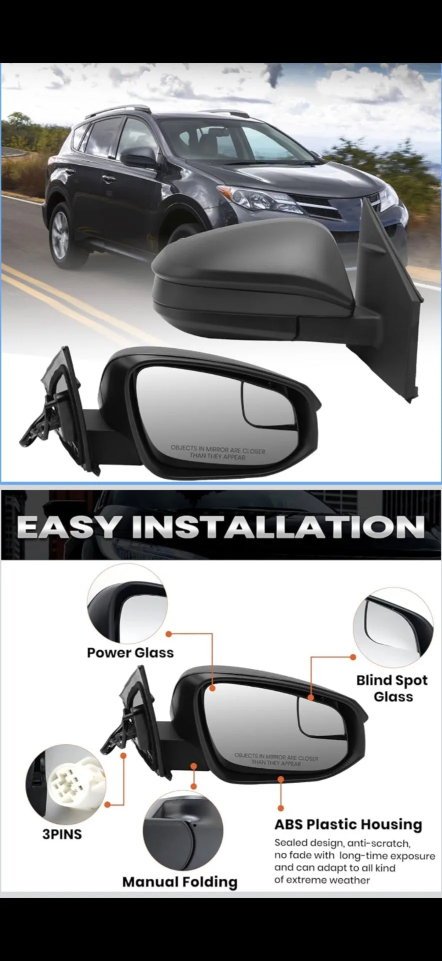Mirror For Toyota RAV4. (See all pics & description). thumbnail