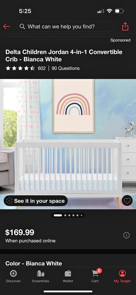 Delta Children Jordan 4-in-1 Crib & 4 Crib Sheets