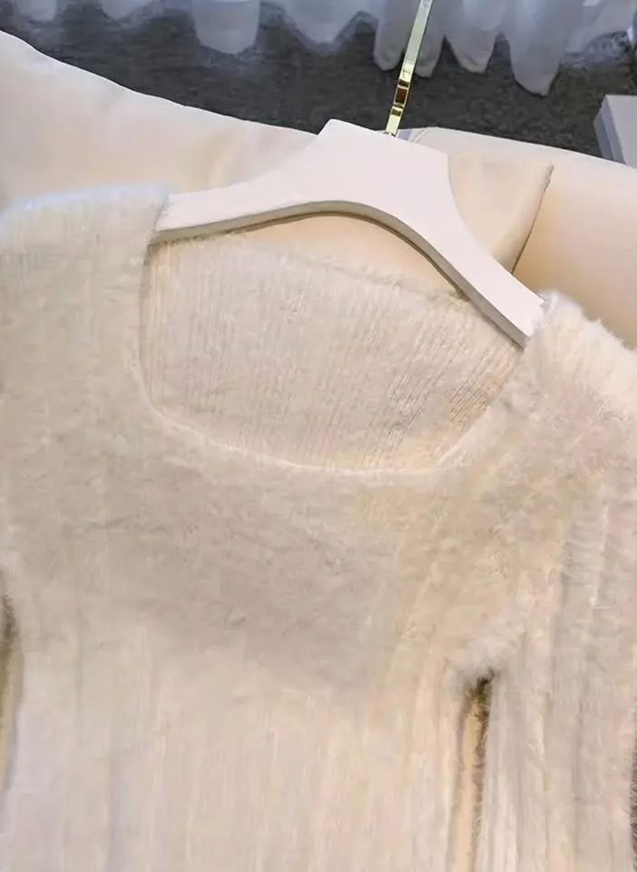 Square Neck Pullover Long Sleeve Sweater image indicator(2)