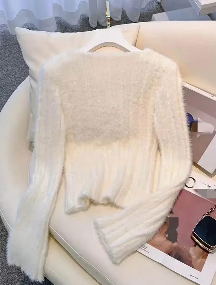 Square Neck Pullover Long Sleeve Sweater image indicator(4)