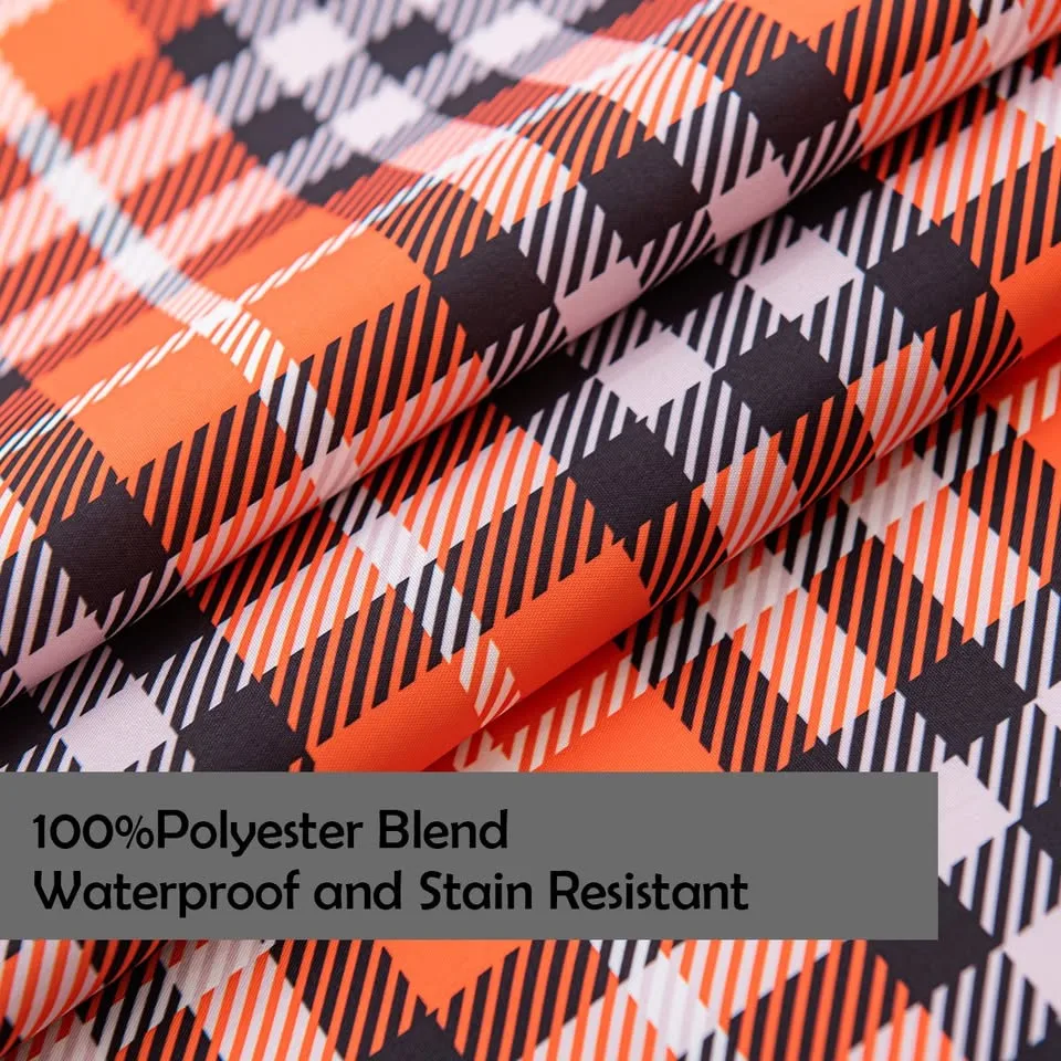 Halloween Orange Tartan Plaid Rectangle Tablecloth image indicator(3)