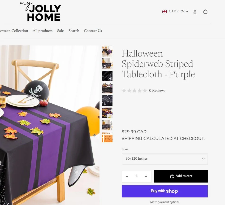 Halloween Spiderweb Striped Tablecloth - Purple image indicator(5)